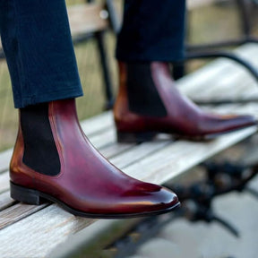 Bota Chelsea Masculino Sola Vermelha Loja Viego bota Bota chelsea Bota chelsea couro Bota Chelsea Masculino Clássica de Couro bota masculina