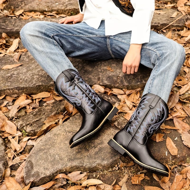 Bota Country Masculina Couro Cano Alto Vintage