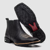 Bota Texana Masculina Cano Curto Preta Riban
