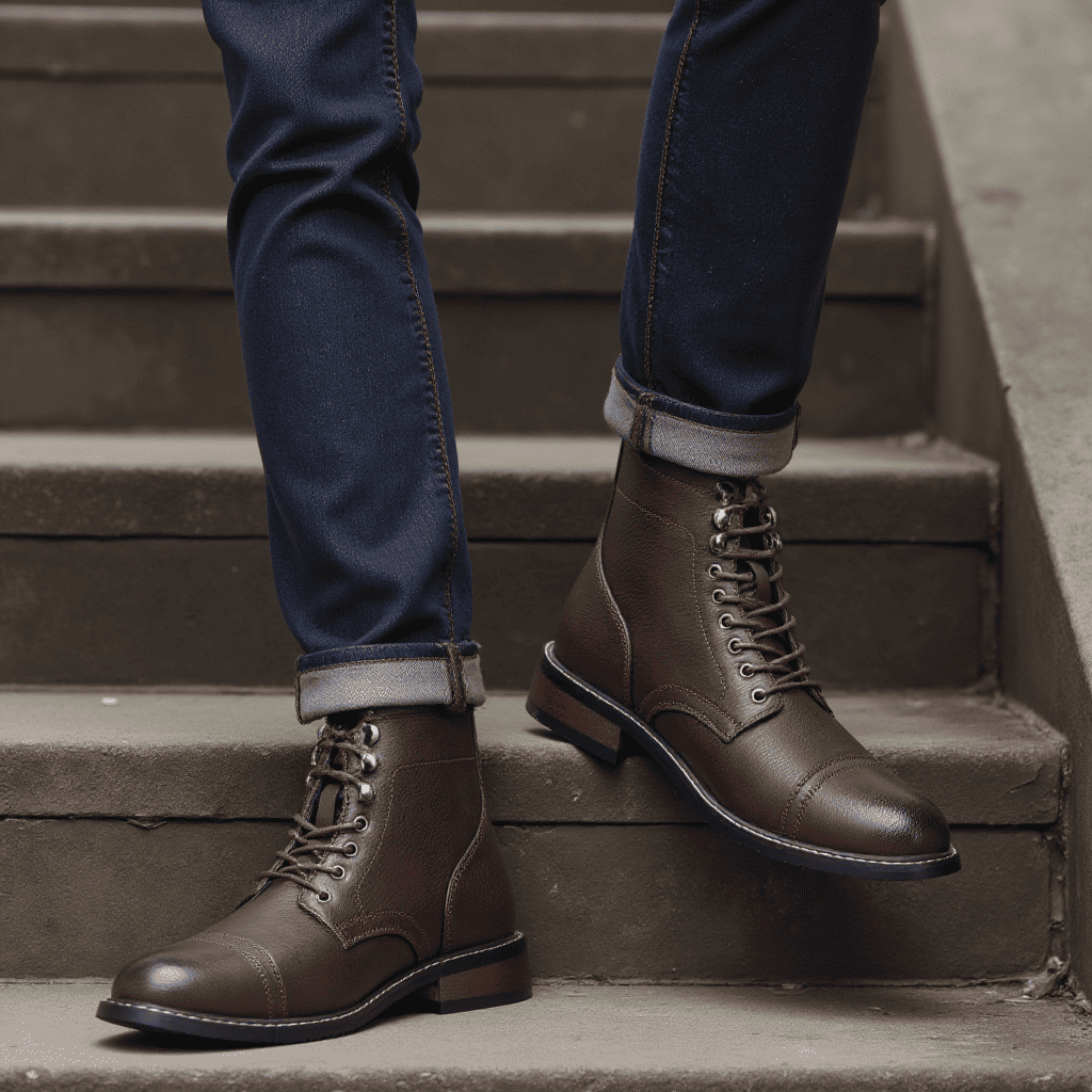 Bota de Couro Masculina American loja viego