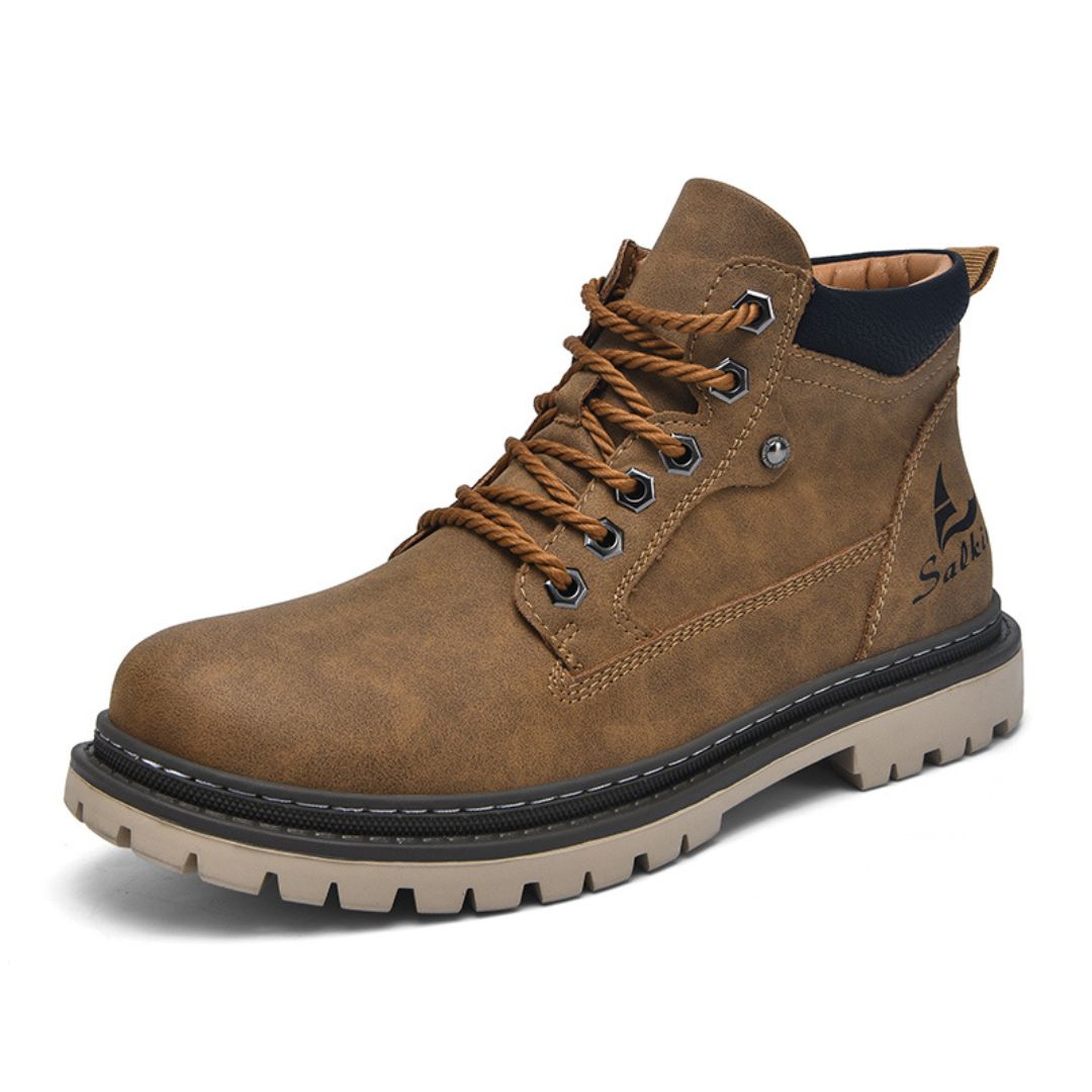 Bota de Couro Masculino Marrom Rústica Marrom Loja Viego bota de couro Bota de couro legítimo Bota de couro marrom bota de couro masculina Bota de Couro Masculino Marrom Rústica bota masculina bota moc toe Bota rústica masculina Botas Calçados masculinos de qualidade