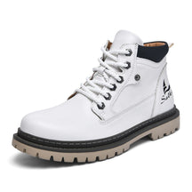 Bota de Couro Masculino Marrom Rústica Branco Loja Viego