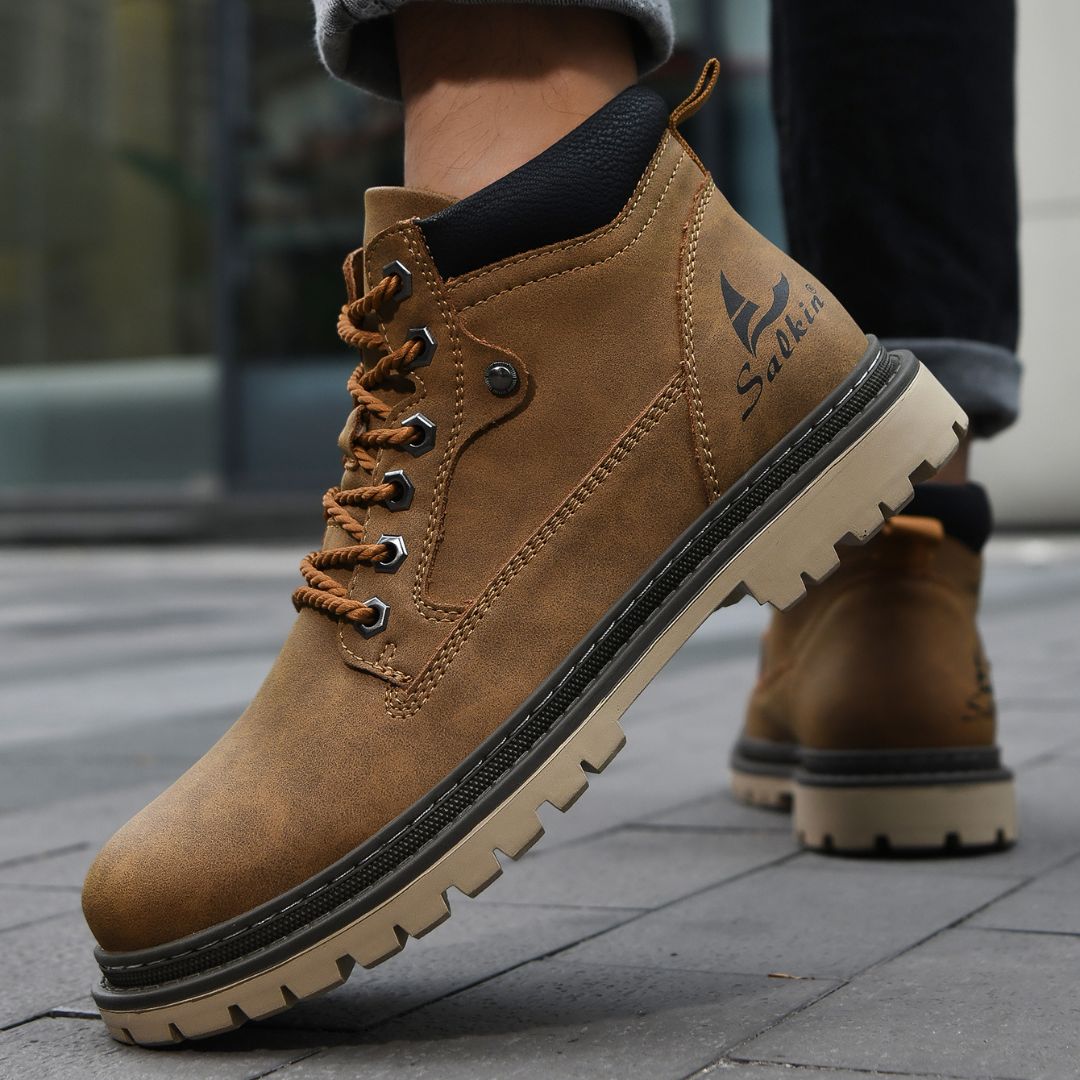 Bota de Couro Masculino Marrom Rústica Loja Viego