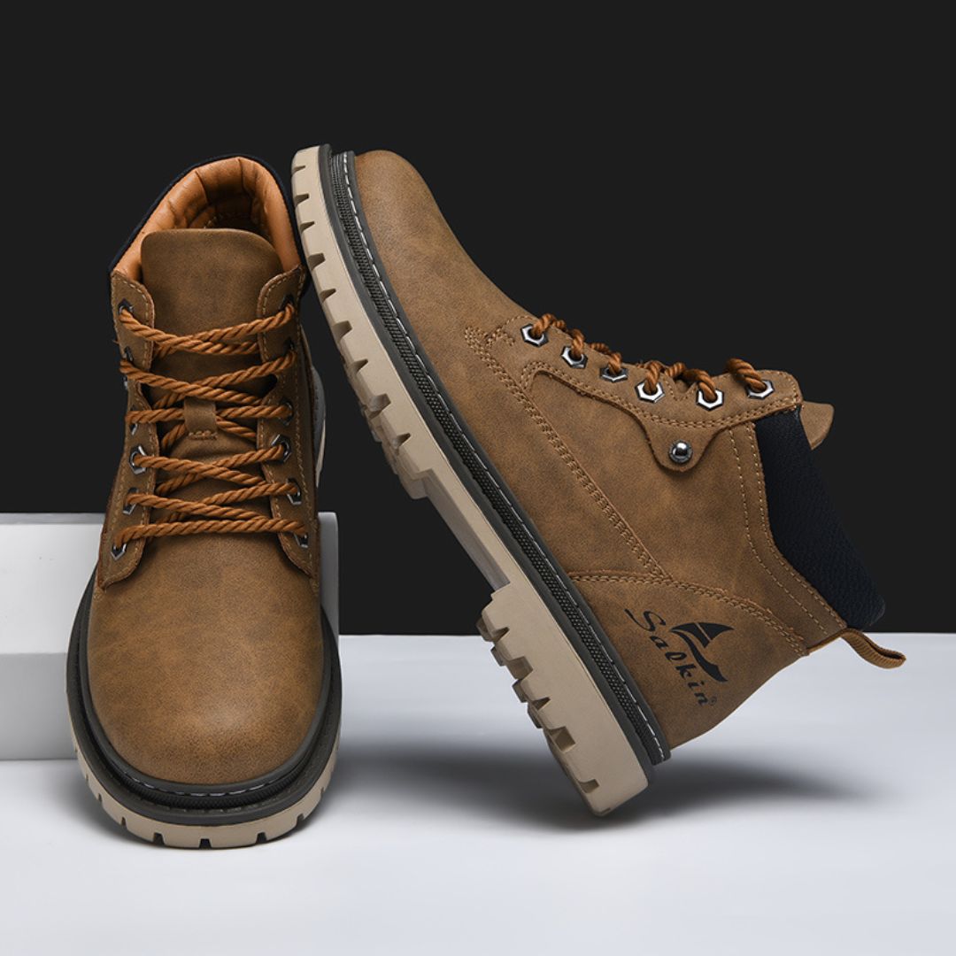 Bota de Couro Masculino Marrom Rústica Loja Viego bota de couro Bota de couro legítimo Bota de couro marrom bota de couro masculina Bota de Couro Masculino Marrom Rústica bota masculina bota moc toe Bota rústica masculina Botas Calçados masculinos de qualidade