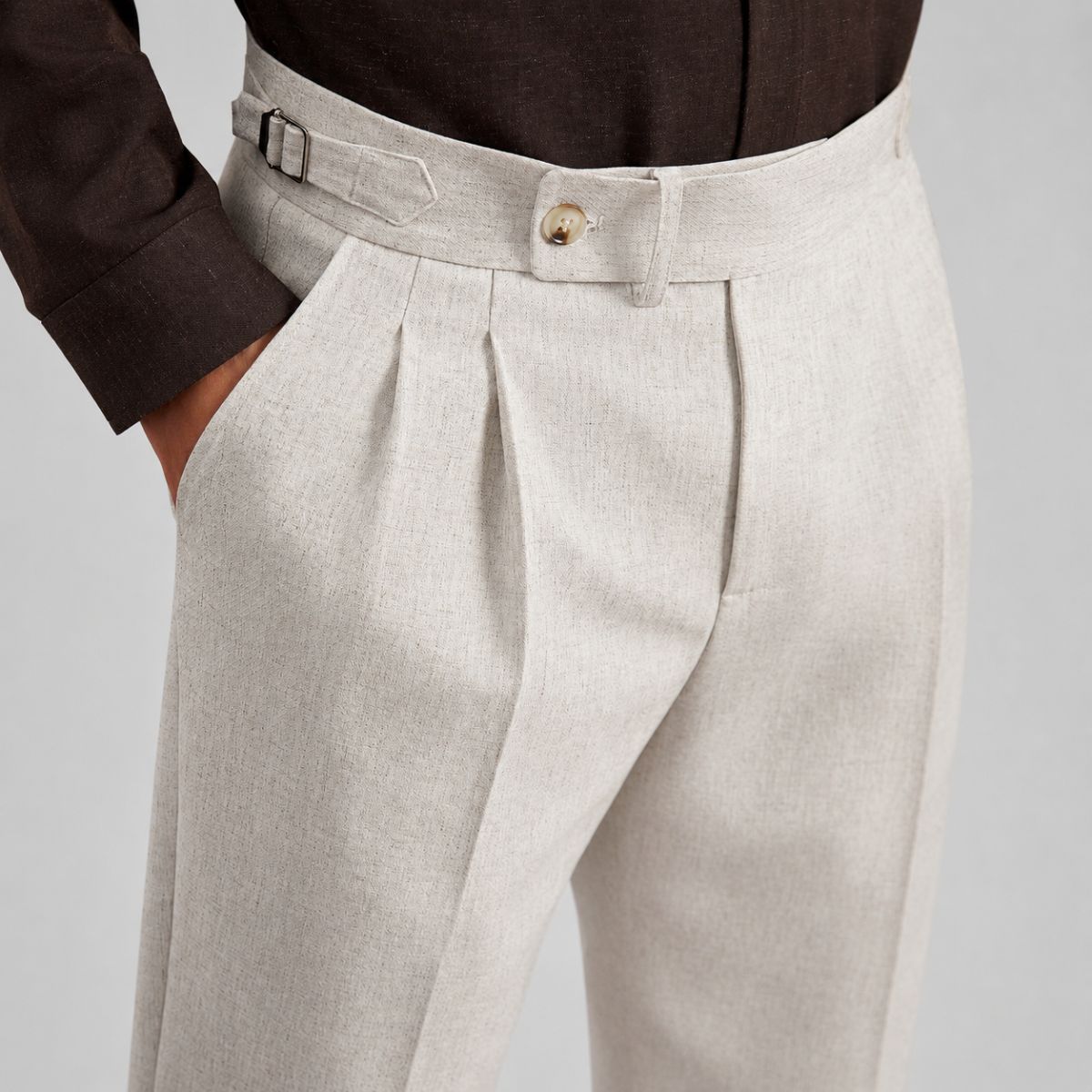 Calça Alfaiataria Masculino Bege Aspect Viego EGG Loja Viego
