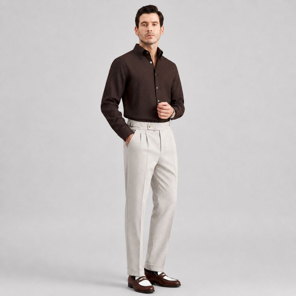 Calça Alfaiataria Masculino Bege Aspect Viego Loja Viego
