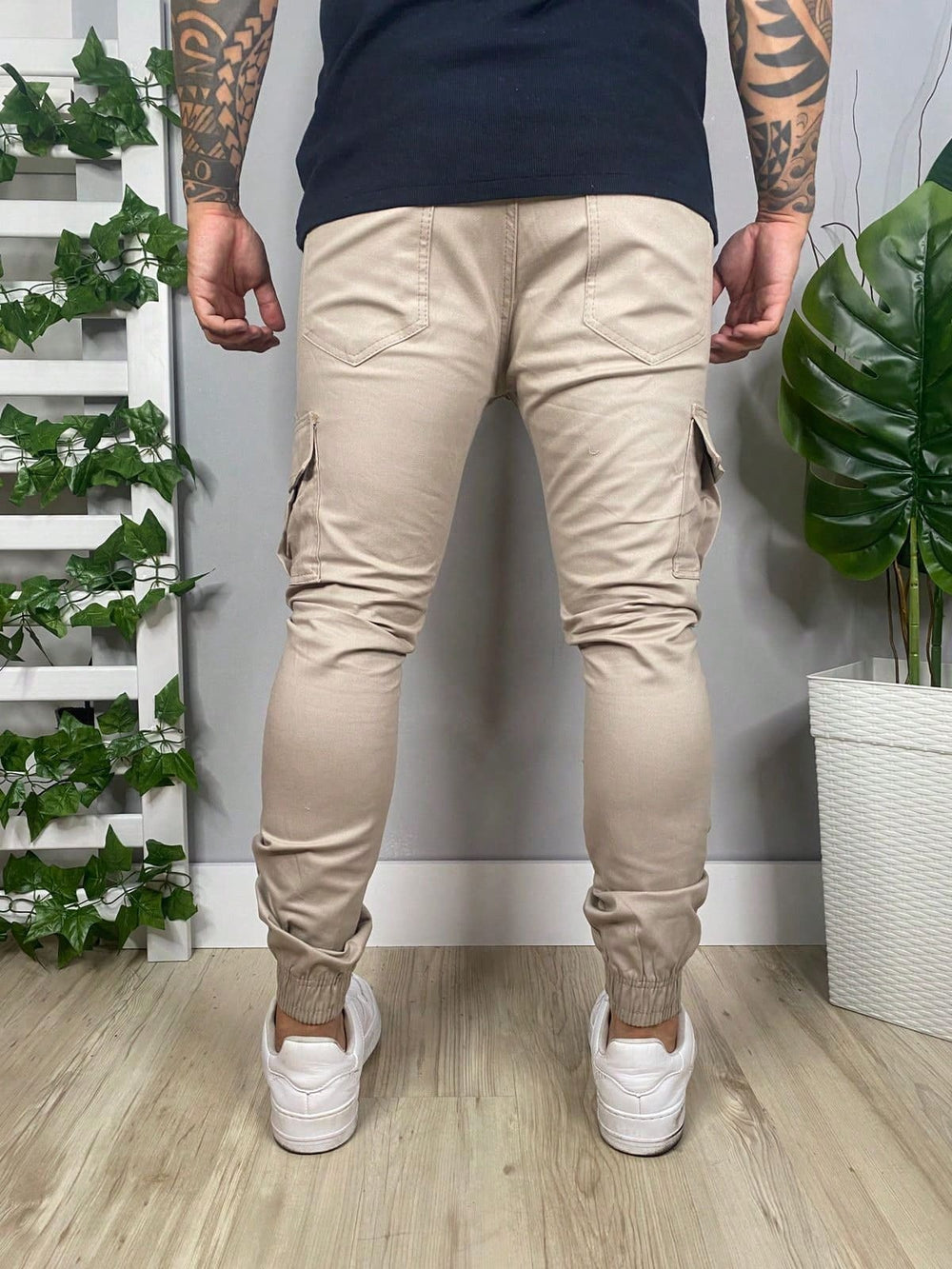 Calça Cargo Jogger Masculino Bege Urban