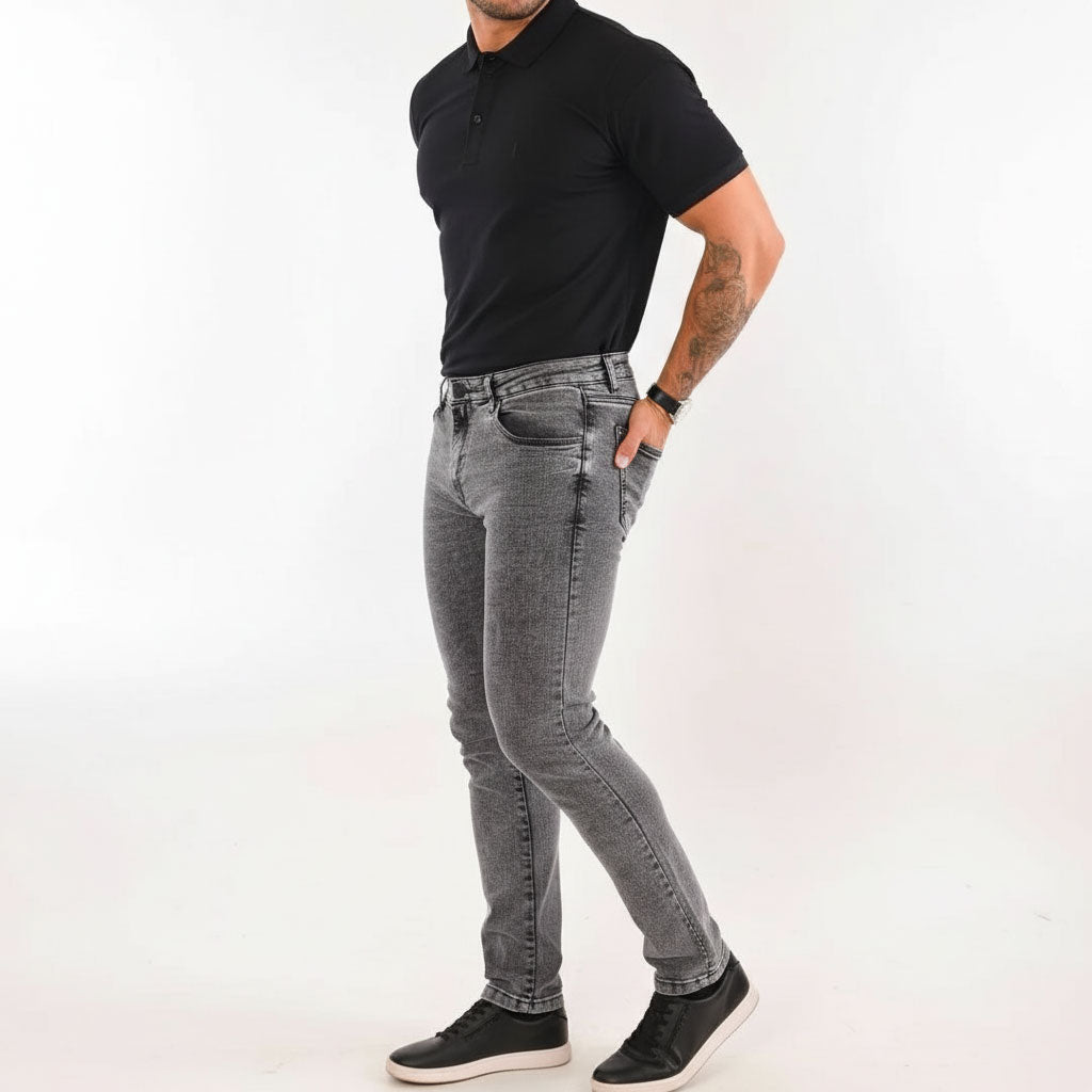 Calça Jeans Masculina Slim Fit Preta com Elastano 48 Loja Viego calça jeans calça jeans masculina calça jeans masculina preta Calça Jeans Masculina Slim Fit Preta com Elastano calça jeans preta