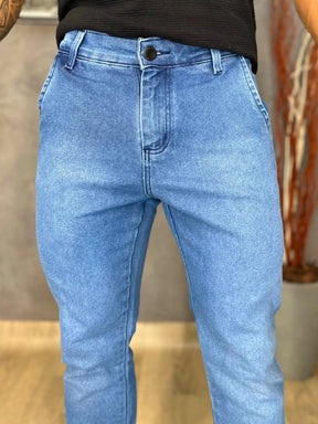 Calça Jeans Masculina Slim Estilo Alfaiataria com Bolso Inclinado Loja Viego calça jeans calça jeans masculina Calça Jeans Masculina Slim Estilo Alfaiataria com Bolso Inclinado