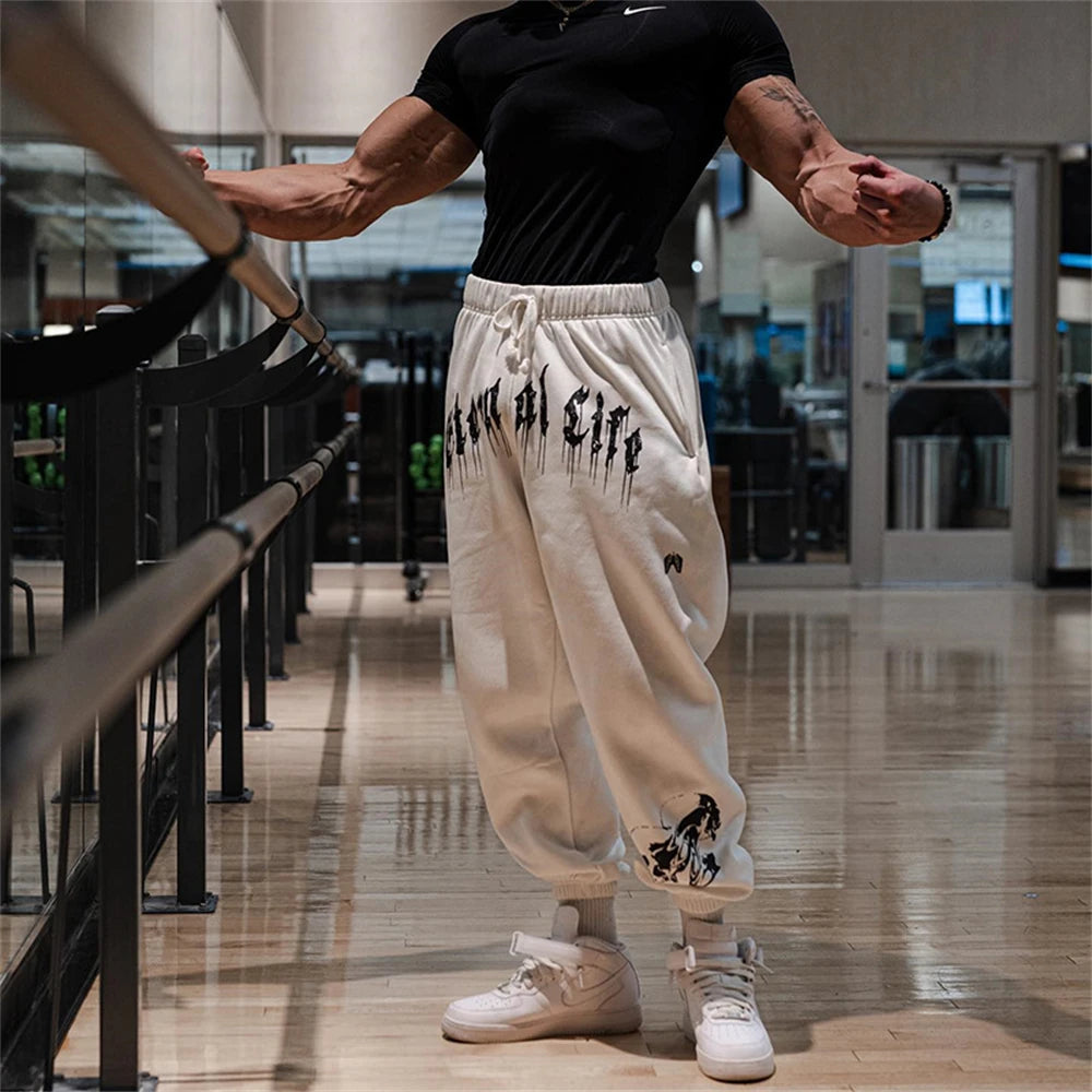 Calça Jogger Masculina para Academia Streetwear Branco Loja Viego calça academia calça de academia masculina Calça Jogger calça jogger masculina Calça Jogger Masculina para Academia Streetwear calça jogger para homem