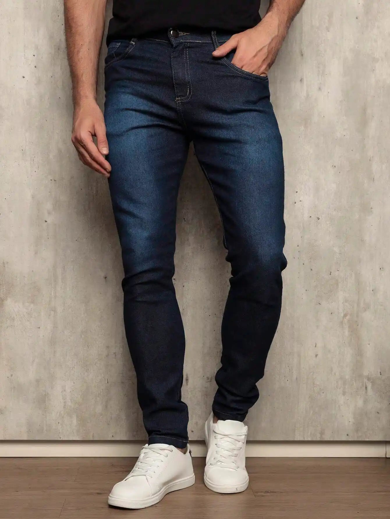 Calça Jeans Masculina Slim Azul Escuro | Origem 48 Loja Viego calça jeans Calça Jeans azul escuro calça jeans masculina Calça Jeans Masculina Slim Azul Escuro | Origem