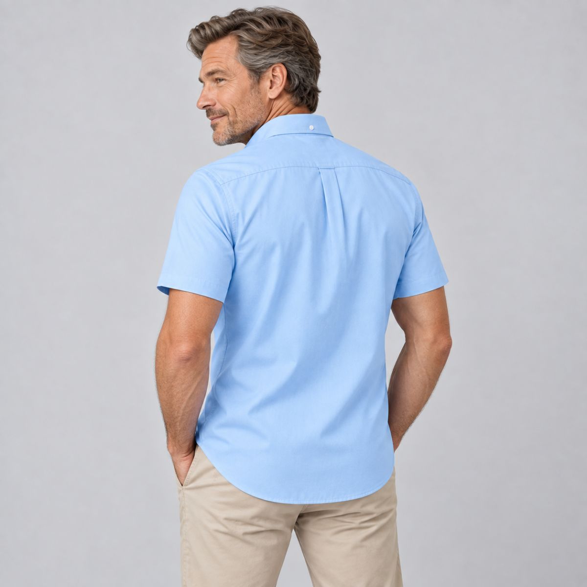 Camisa Social Masculina Azul Modelo Kali Loja Viego