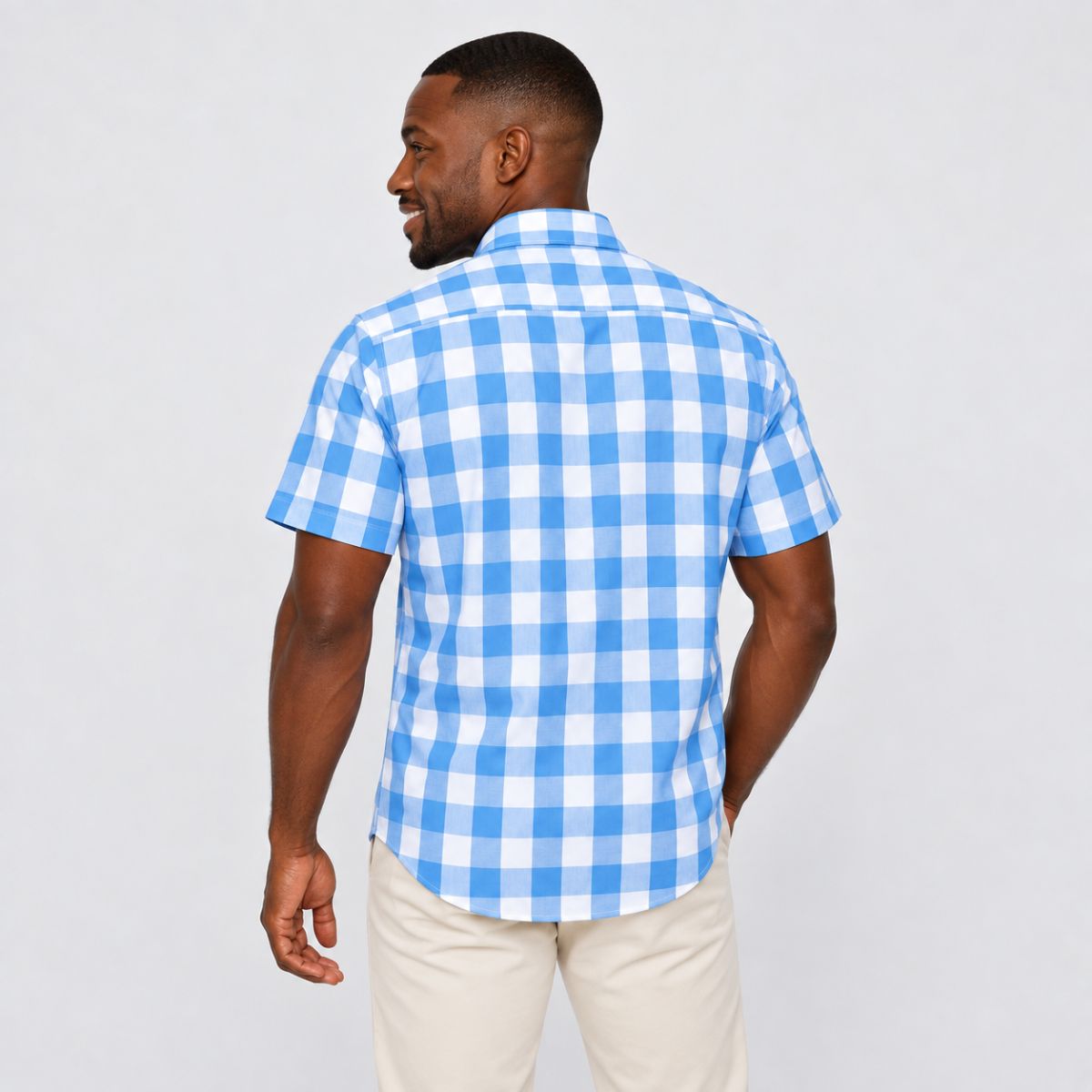 Camisa Xadrez Masculina Azul Ocean Loja Viego