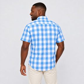 Camisa Xadrez Masculina Azul Ocean Loja Viego