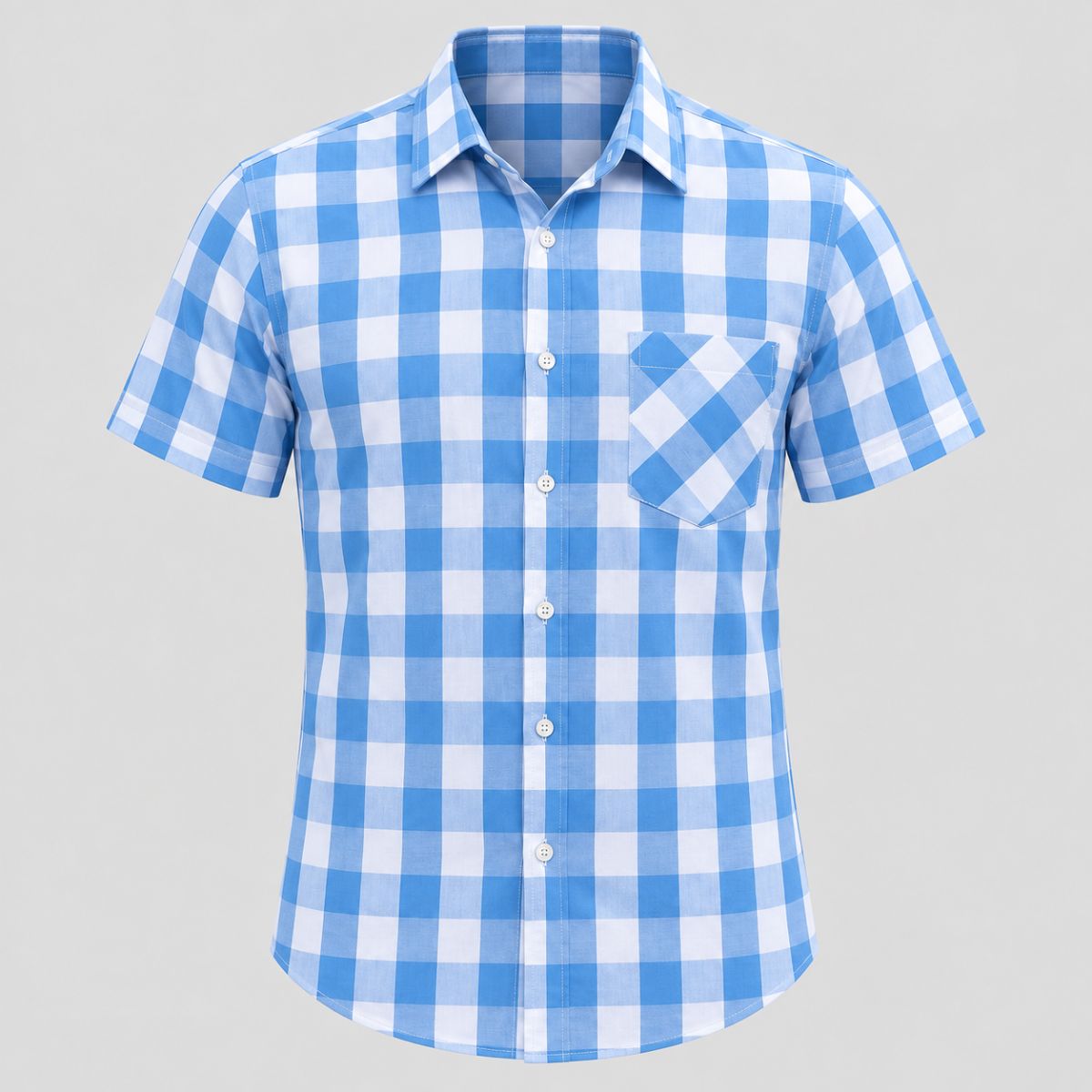 Camisa Xadrez Masculina Azul Ocean Azul Loja Viego