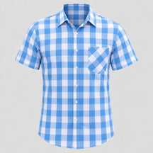 Camisa Xadrez Masculina Azul Ocean Azul Loja Viego