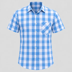 Camisa Xadrez Masculina Azul Ocean Azul Loja Viego