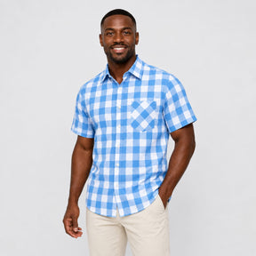 Camisa Xadrez Masculina Azul Ocean Loja Viego