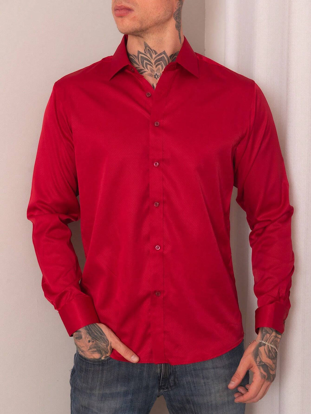 Camisa Social Masculina Vermelha Manga Longa Slim XG Loja Viego camisa social camisa social branca camisa social masculina Camisa Social Masculina mango longa Camisa Social Masculina Vermelha Manga Longa Slim camisa social vermelha