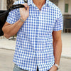 Camisa Xadrez Masculina Azul Ocean