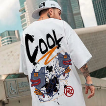 Camiseta Oversized Masculina - Cool Streetwear BRANCO Loja Viego camisa oversized preta camiseta casual oversized camiseta oversized Camiseta Oversized Masculina - Cool Streetwear oversized