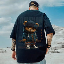 Camiseta Oversized Masculina Bear PRETO Loja Viego camiseta casual oversized camiseta oversized camiseta oversized masculina Camiseta Oversized Masculina Bear oversized