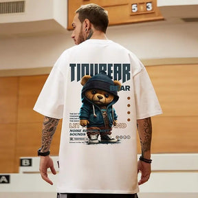 Camiseta Oversized Masculina Bear BRANCO Loja Viego camiseta casual oversized camiseta oversized camiseta oversized masculina Camiseta Oversized Masculina Bear oversized