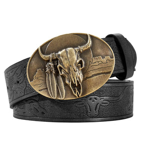 Cinto Country Masculino Cowboy Bull Skull Viego Preto Loja Viego