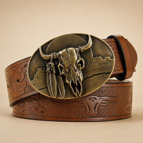 Cinto Country Masculino Cowboy Bull Skull Viego Loja Viego