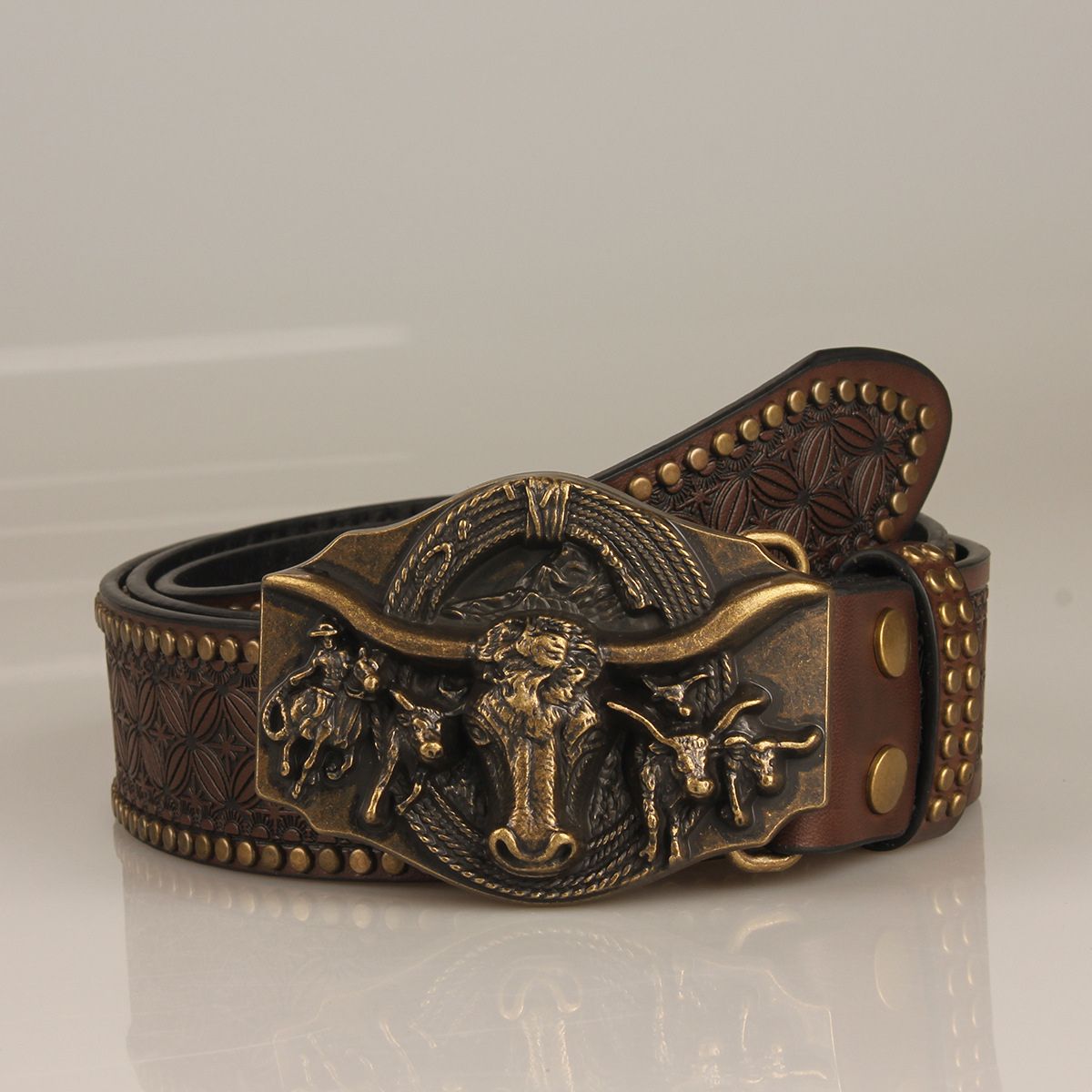 Cinto Country Masculino Cowboy Rodeio Marrom Escuro Loja Viego