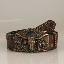 Cinto Country Masculino Cowboy Rodeio Marrom Escuro Loja Viego