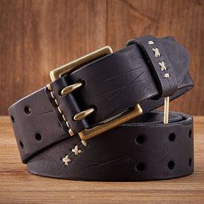 Cinto Masculino Vintage em Couro Legítimo Viego Carbon Loja Viego