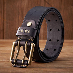 Cinto Masculino Vintage em Couro Legítimo Viego Carbon Marrom claro Loja Viego