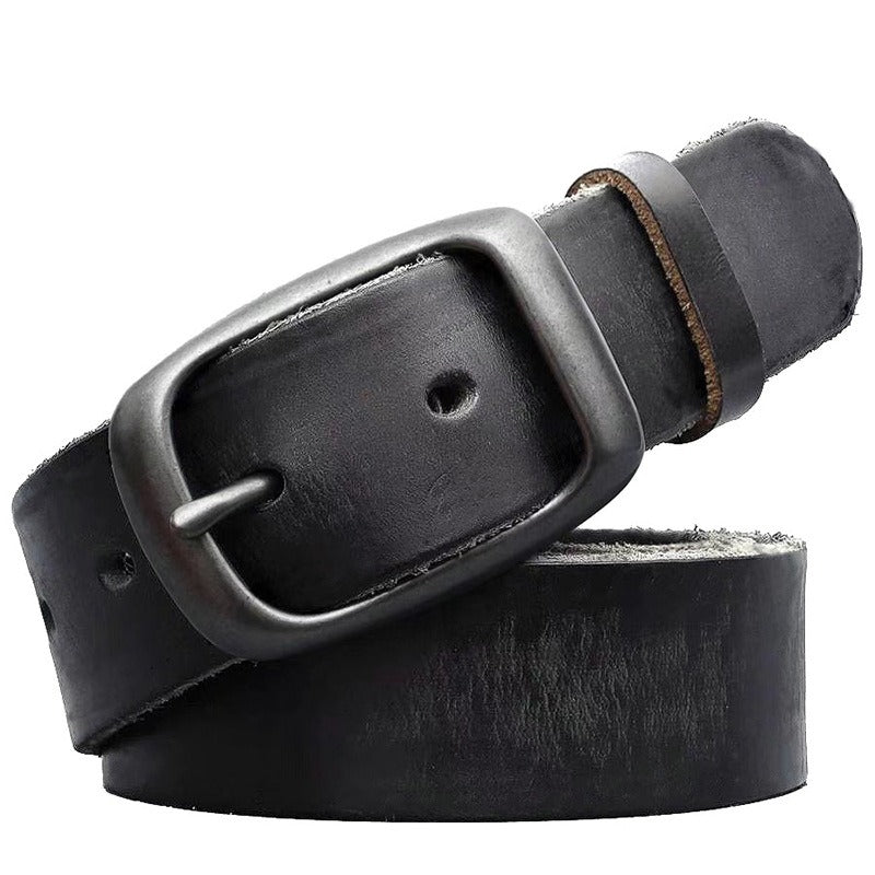 Cinto Masculino de Couro Genuíno Retrô Viego Preto Loja Viego