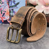Cinto Masculino em Couro Vintage Duplo Artesanal