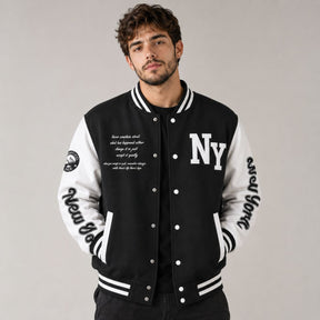 Jaqueta Masculina Varsity Baseball NY Preto Loja Viego