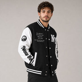 Jaqueta Masculina Varsity Baseball NY Preto Loja Viego
