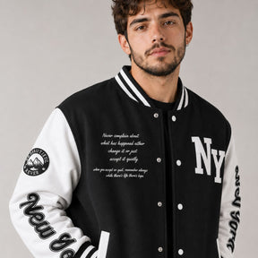 Jaqueta Masculina Varsity Baseball NY Preto Loja Viego