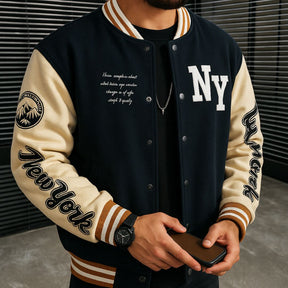 Jaqueta Masculina Varsity Baseball NY Loja Viego jaqueta baseball masculina jaqueta college masculina jaqueta com gola canelada jaqueta estilo americano jaqueta masculina casual Jaqueta Masculina Varsity Baseball NY jaqueta universitária masculina jaqueta varsity masculina jaqueta varsity ny jaqueta varsity urbana moda streetwear masculina