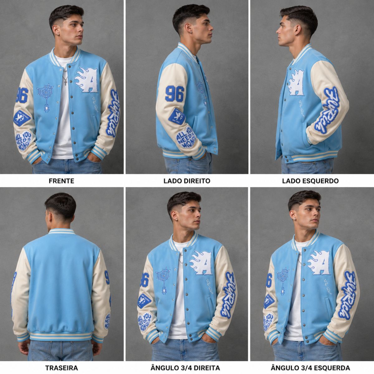 Jaqueta Masculina Varsity Baseball Streetrush Loja Viego