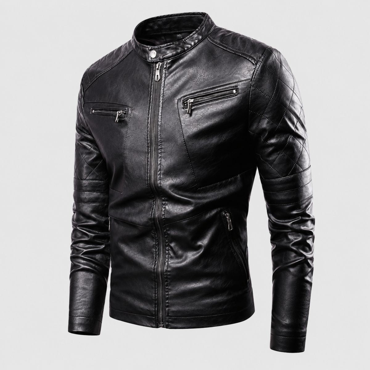 Jaqueta de Couro Masculina Preta Biker | Loja Viego