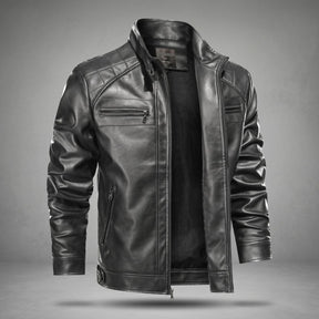 Jaqueta de Couro Masculina Preto Urban Mens Loja Viego