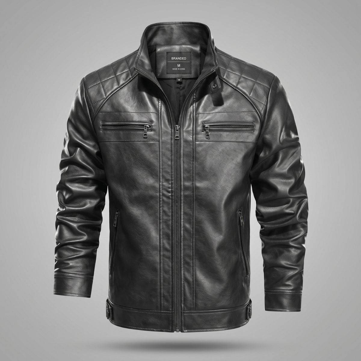 Jaqueta de Couro Masculina Preto Urban Mens EGG Loja Viego