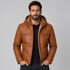 Jaqueta de Couro Masculina Viego Caramelo