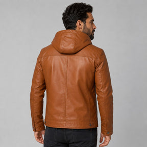 Jaqueta de Couro Masculina Viego Caramelo