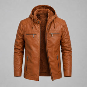 Jaqueta de Couro Masculina Viego Caramelo