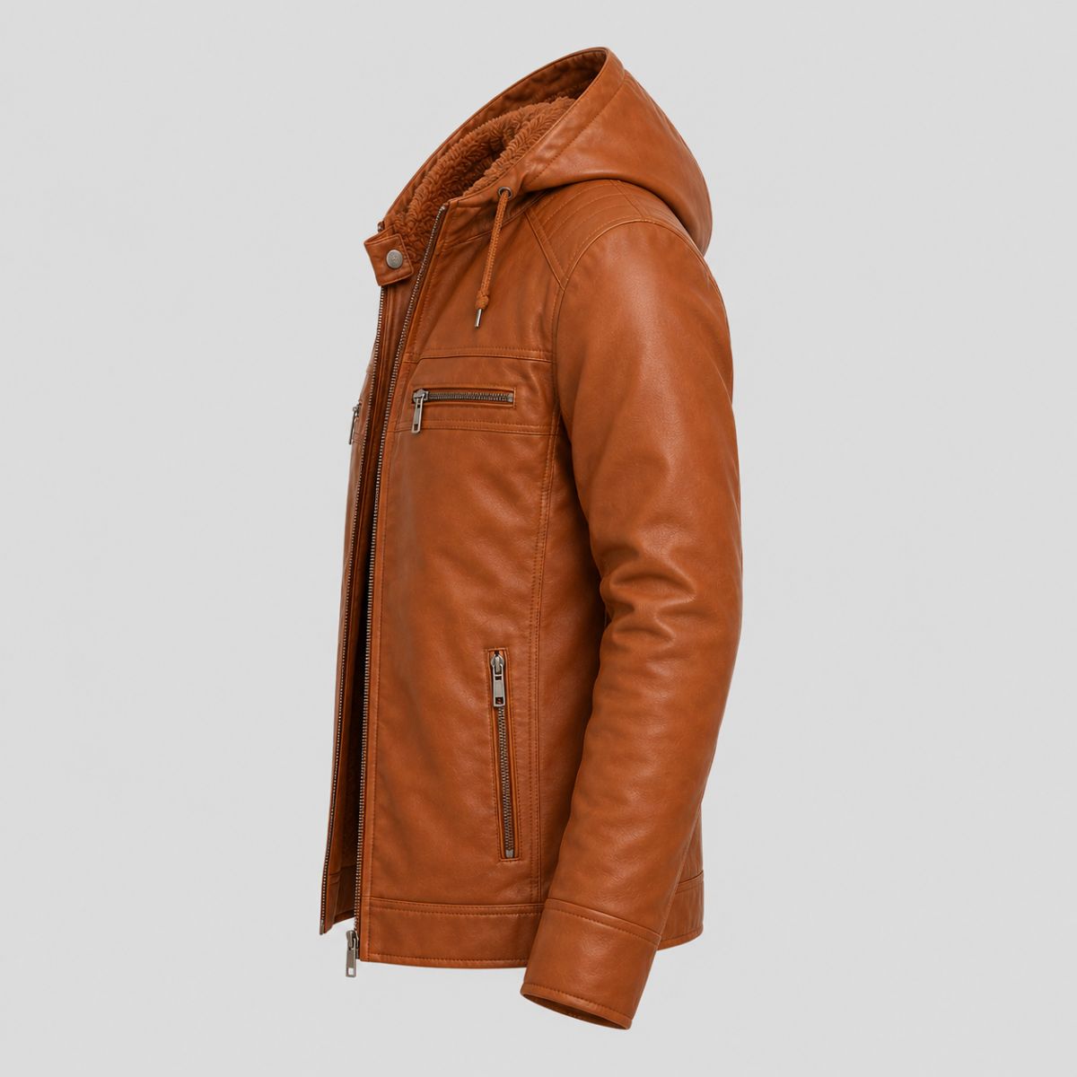 Jaqueta de Couro Masculina Viego Caramelo
