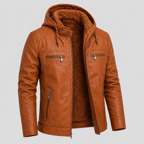 Jaqueta de Couro Masculina Viego Caramelo