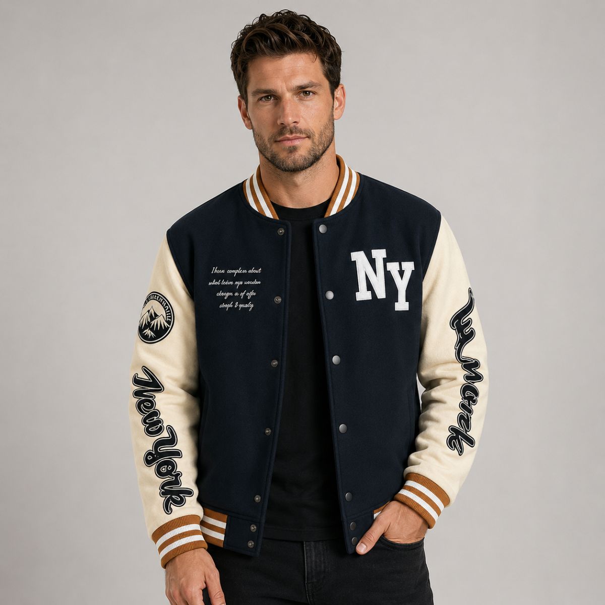 Jaqueta Masculina Varsity Baseball NY