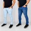 Kit 2 Calças Jeans Masculinas Slim Fit com Elastano Viego